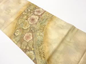 ふくれ織手描き辻が花抽象模様袋帯